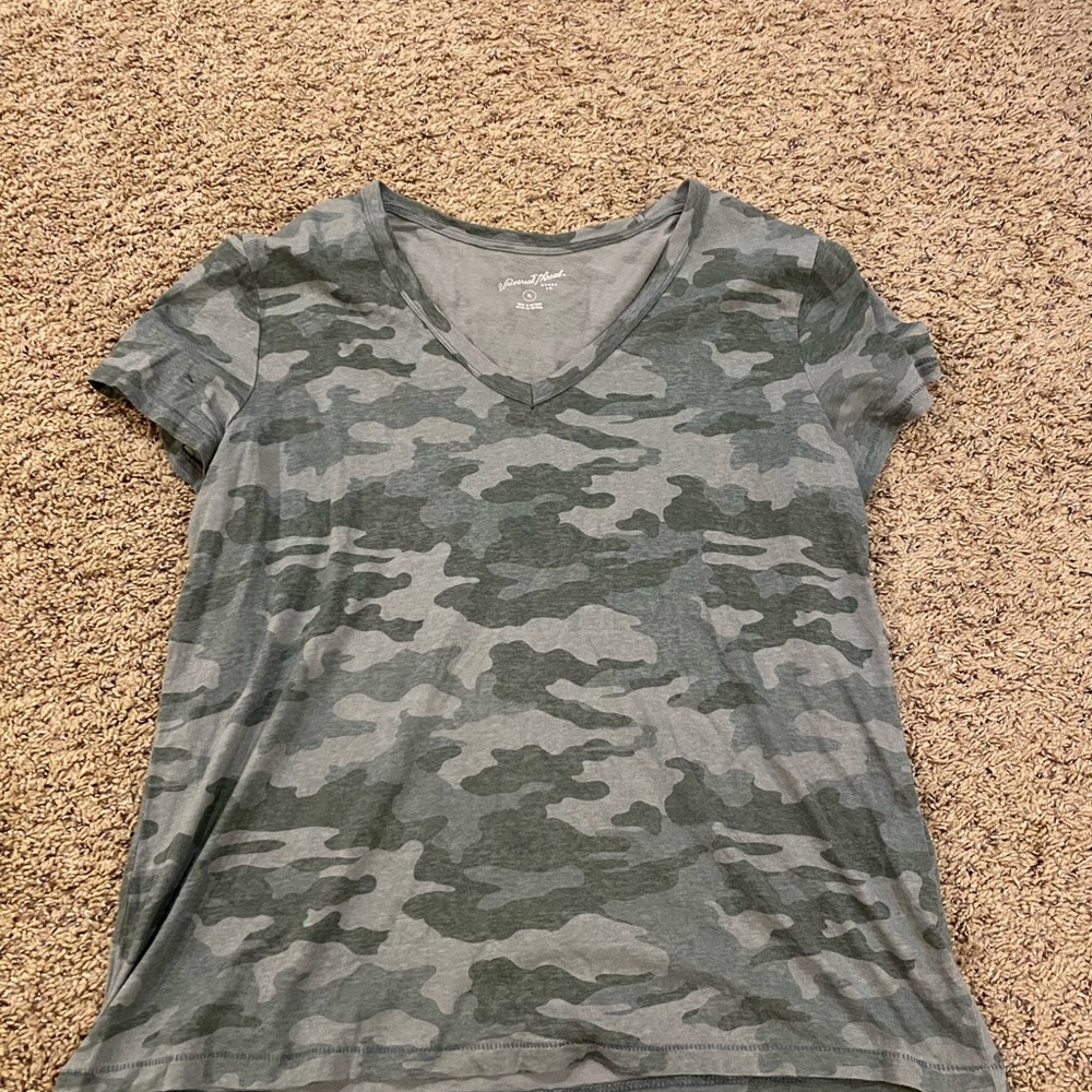 Camo V-Neck Women's Top